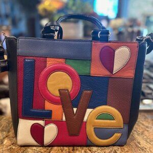 Brighton Fashionista LOVE ME DO Excellent Condition Leather Tote Bag